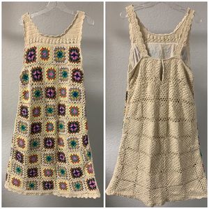 EUC Girls ZARA Crocheted Colorful Granny Square Dress Size 10